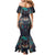 Native American Wolves Mermaid Dress with Dream Catchers Feathers