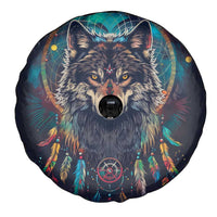 Native American Wolves Spare Tire Cover with Dream Catchers Feathers