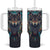 Native American Wolves Tumbler With Handle with Dream Catchers Feathers