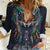 Native American Wolves Women Casual Shirt with Dream Catchers Feathers