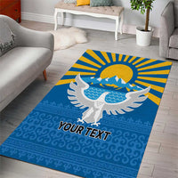 Kyrgyzstan Falcon Personalized Area Rug Tian Shan Mountains Rising Sun