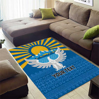 Kyrgyzstan Falcon Personalized Area Rug Tian Shan Mountains Rising Sun