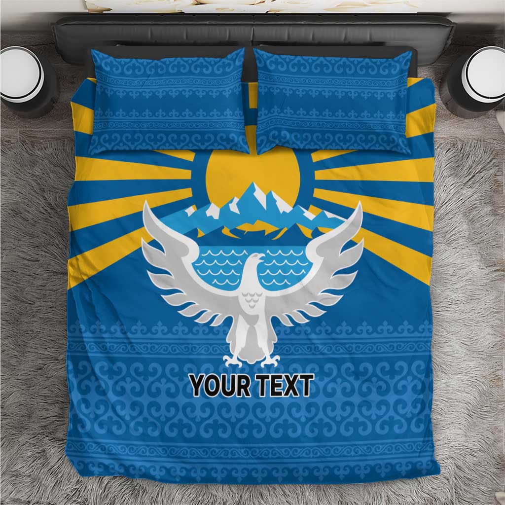 Kyrgyzstan Falcon Personalized Bedding Set Tian Shan Mountains Rising Sun
