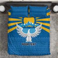 Kyrgyzstan Falcon Personalized Bedding Set Tian Shan Mountains Rising Sun