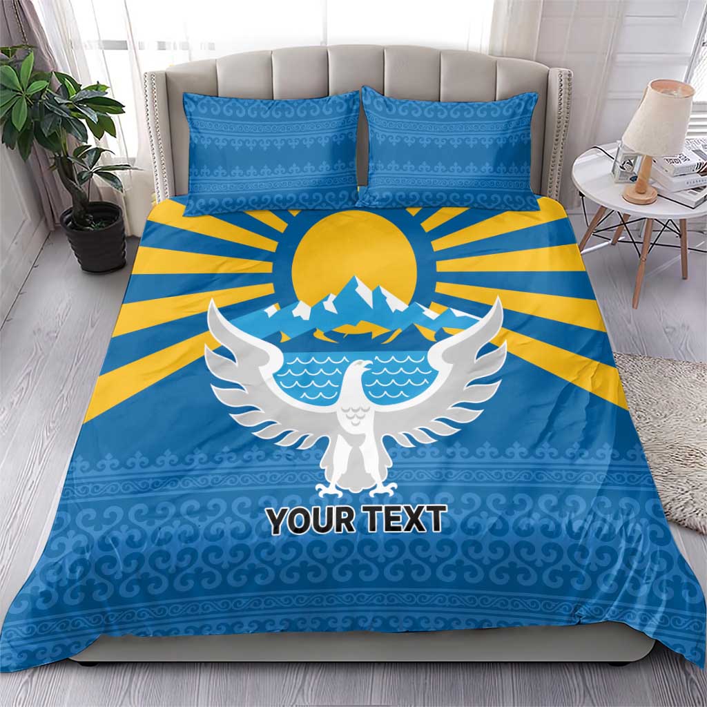 Kyrgyzstan Falcon Personalized Bedding Set Tian Shan Mountains Rising Sun