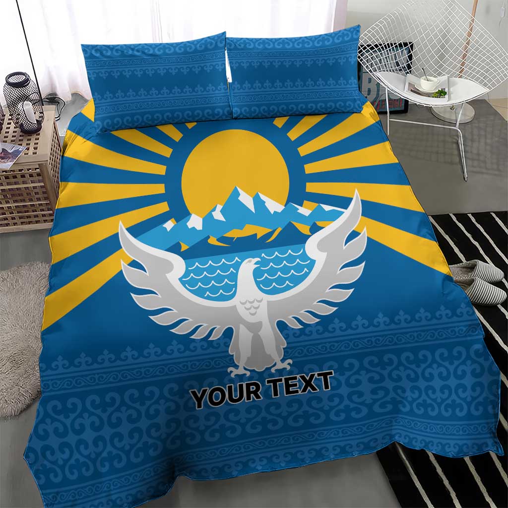 Kyrgyzstan Falcon Personalized Bedding Set Tian Shan Mountains Rising Sun