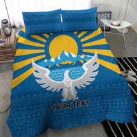 Kyrgyzstan Falcon Personalized Bedding Set Tian Shan Mountains Rising Sun