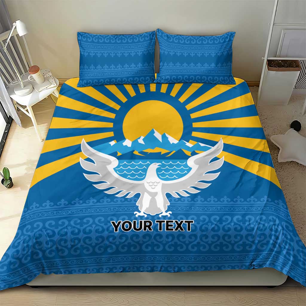 Kyrgyzstan Falcon Personalized Bedding Set Tian Shan Mountains Rising Sun