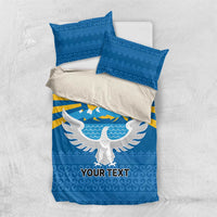 Kyrgyzstan Falcon Personalized Bedding Set Tian Shan Mountains Rising Sun