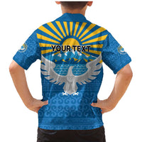 Kyrgyzstan Falcon Personalized Family Matching Mermaid Dress and Hawaiian Shirt Tian Shan Mountains Rising Sun