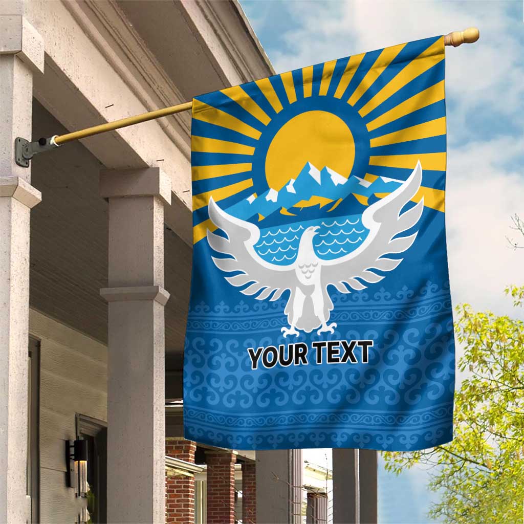 Kyrgyzstan Falcon Personalized Garden Flag Tian Shan Mountains Rising Sun