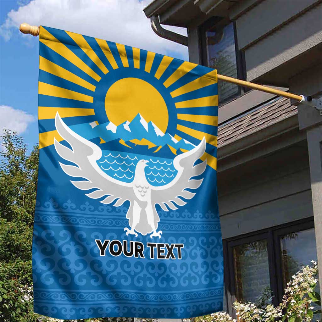 Kyrgyzstan Falcon Personalized Garden Flag Tian Shan Mountains Rising Sun
