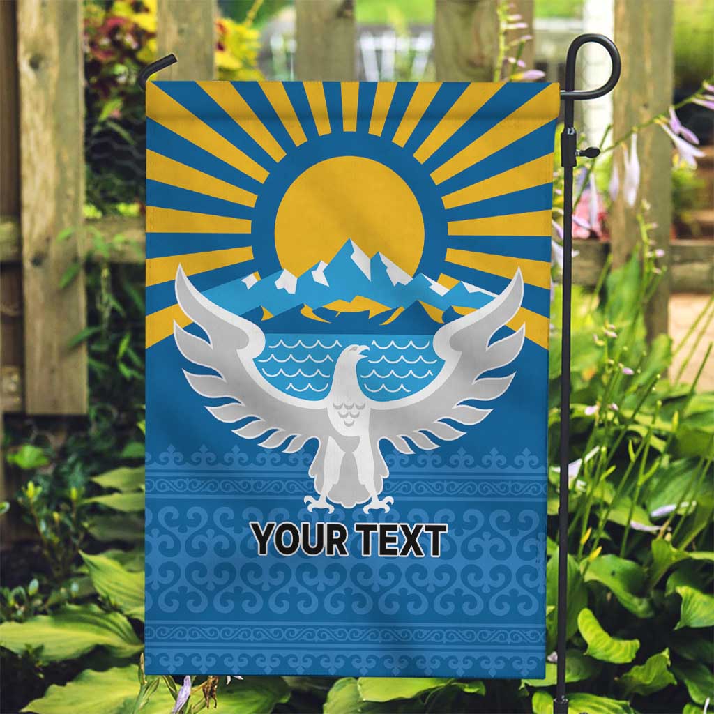 Kyrgyzstan Falcon Personalized Garden Flag Tian Shan Mountains Rising Sun
