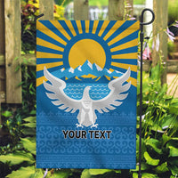 Kyrgyzstan Falcon Personalized Garden Flag Tian Shan Mountains Rising Sun