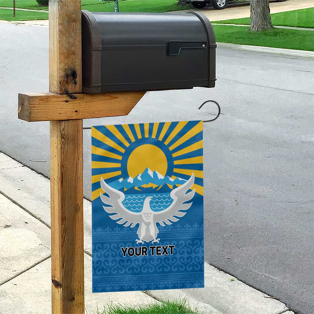 Kyrgyzstan Falcon Personalized Garden Flag Tian Shan Mountains Rising Sun