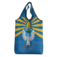 Kyrgyzstan Falcon Personalized Grocery Bag Tian Shan Mountains Rising Sun