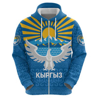Kyrgyzstan Falcon Personalized Hoodie Tian Shan Mountains Rising Sun