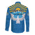 Kyrgyzstan Falcon Personalized Long Sleeve Button Shirt Tian Shan Mountains Rising Sun