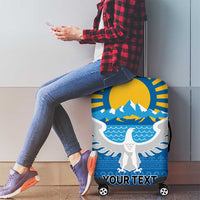 Kyrgyzstan Falcon Personalized Luggage Cover Tian Shan Mountains Rising Sun
