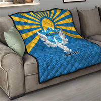 Kyrgyzstan Falcon Personalized Quilt Tian Shan Mountains Rising Sun