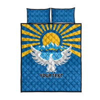 Kyrgyzstan Falcon Personalized Quilt Bed Set Tian Shan Mountains Rising Sun