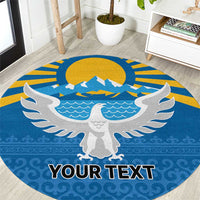 Kyrgyzstan Falcon Personalized Round Carpet Tian Shan Mountains Rising Sun