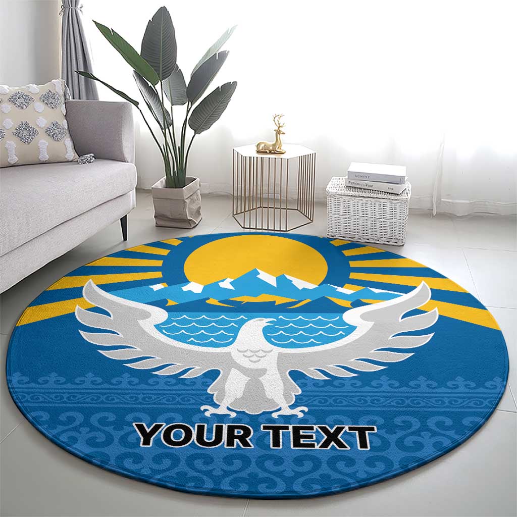 Kyrgyzstan Falcon Personalized Round Carpet Tian Shan Mountains Rising Sun