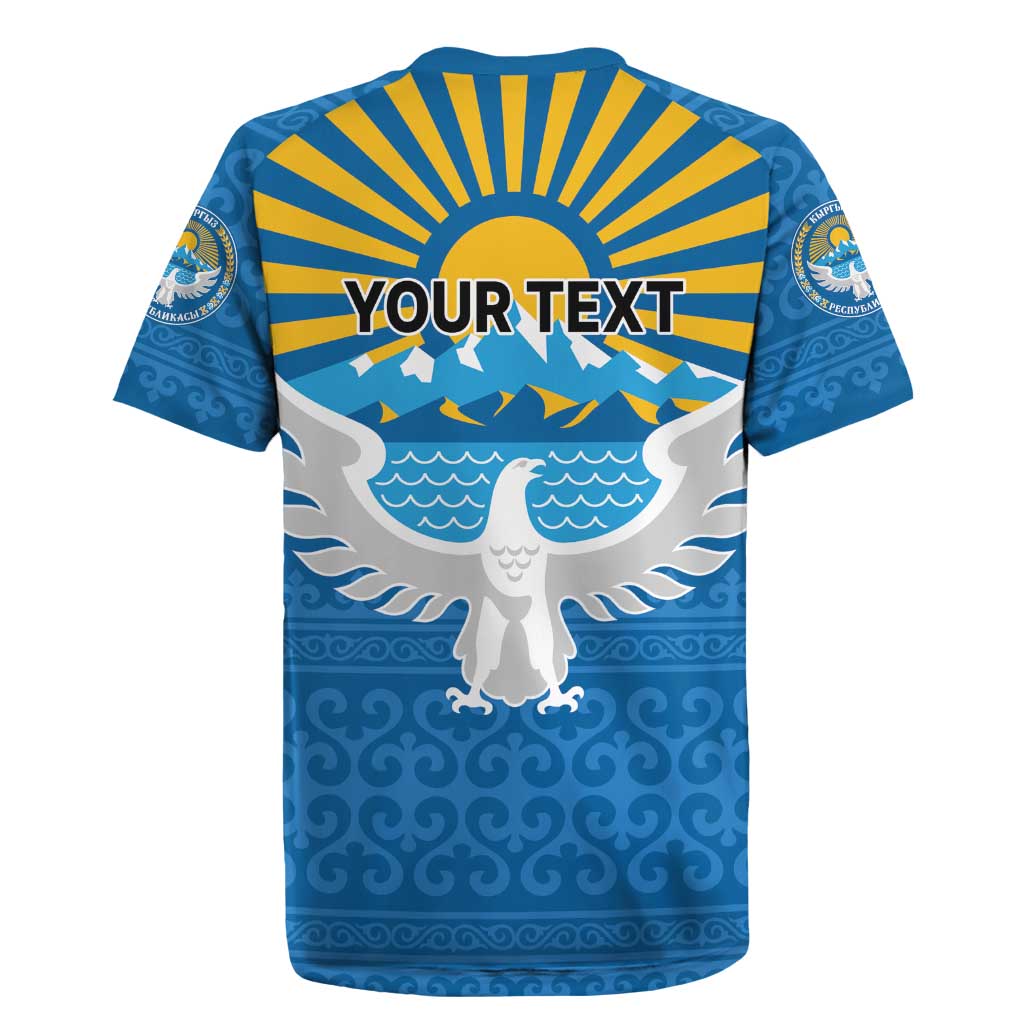 Kyrgyzstan Falcon Personalized Rugby Jersey Tian Shan Mountains Rising Sun