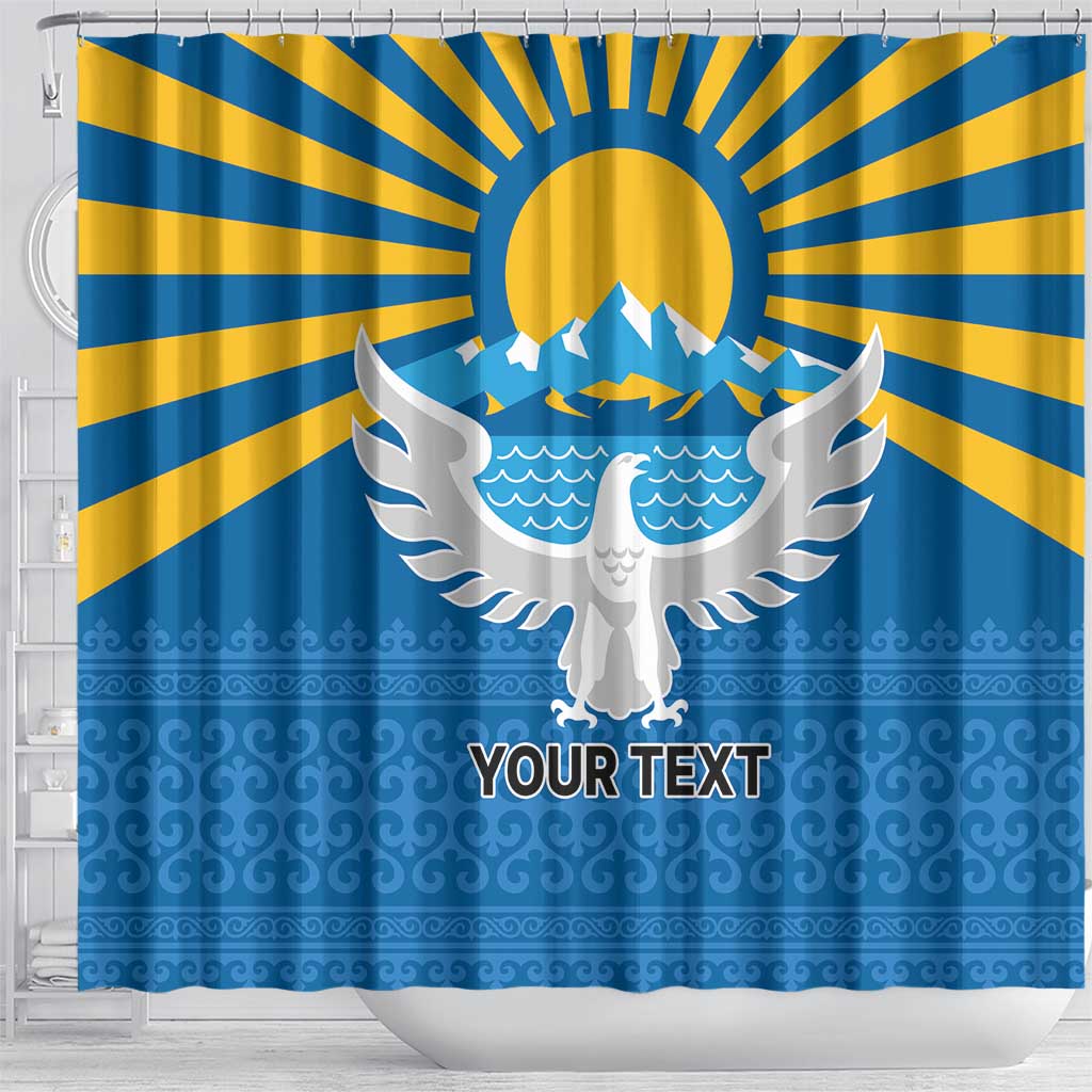 Kyrgyzstan Falcon Personalized Shower Curtain Tian Shan Mountains Rising Sun
