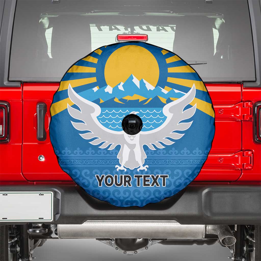 Kyrgyzstan Falcon Personalized Spare Tire Cover Tian Shan Mountains Rising Sun