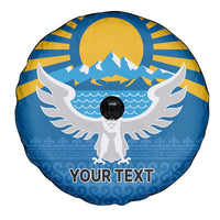 Kyrgyzstan Falcon Personalized Spare Tire Cover Tian Shan Mountains Rising Sun