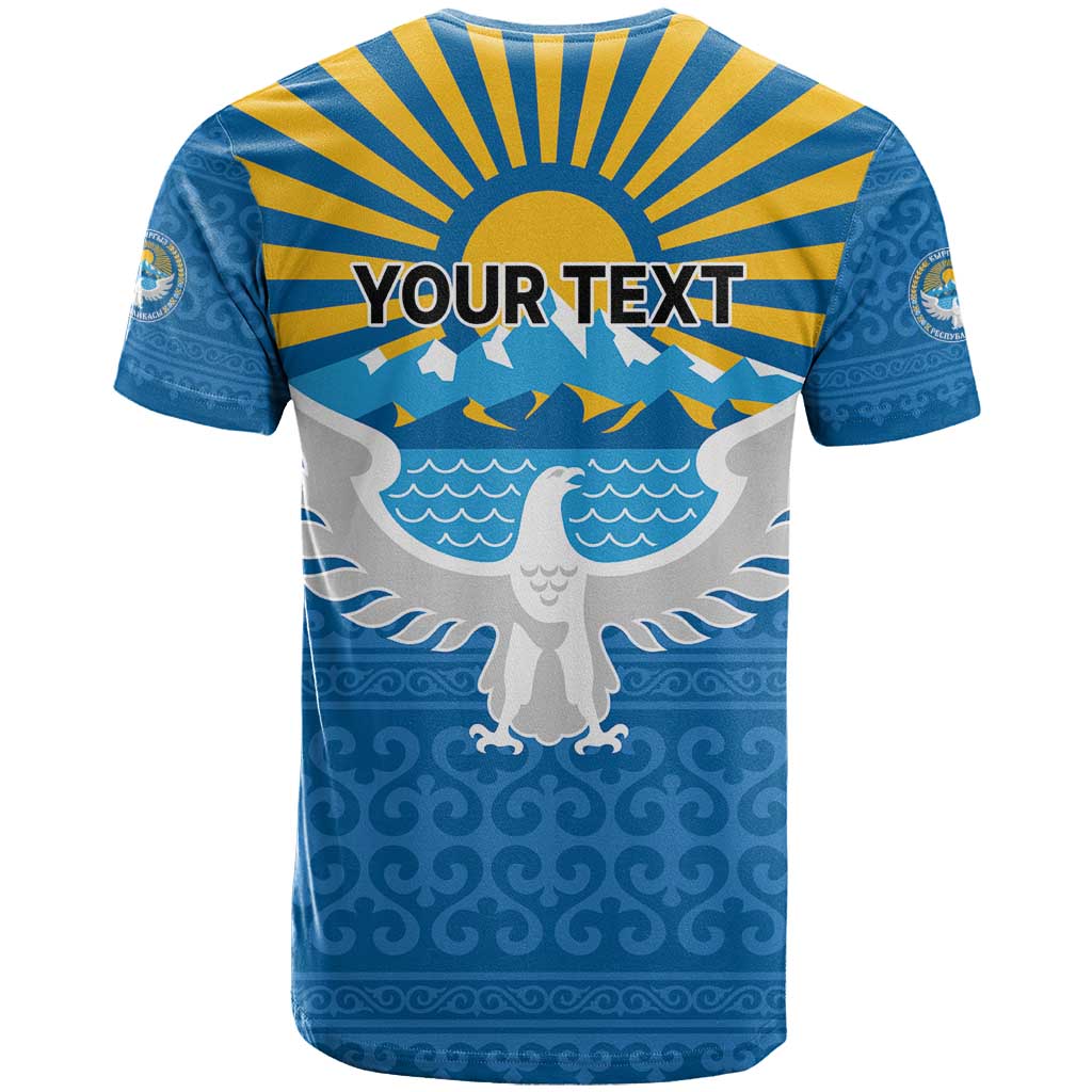 Kyrgyzstan Falcon Personalized T Shirt Tian Shan Mountains Rising Sun