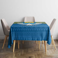 Kyrgyzstan Falcon Personalized Tablecloth Tian Shan Mountains Rising Sun