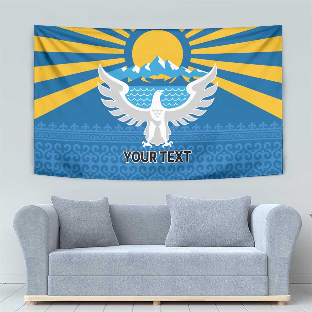 Kyrgyzstan Falcon Personalized Tapestry Tian Shan Mountains Rising Sun