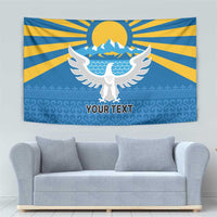 Kyrgyzstan Falcon Personalized Tapestry Tian Shan Mountains Rising Sun