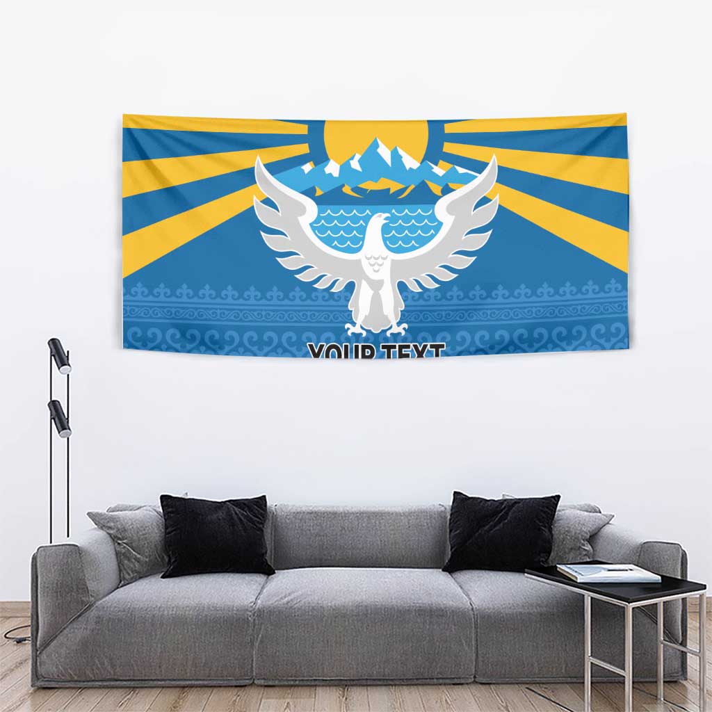 Kyrgyzstan Falcon Personalized Tapestry Tian Shan Mountains Rising Sun