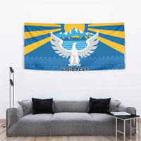 Kyrgyzstan Falcon Personalized Tapestry Tian Shan Mountains Rising Sun