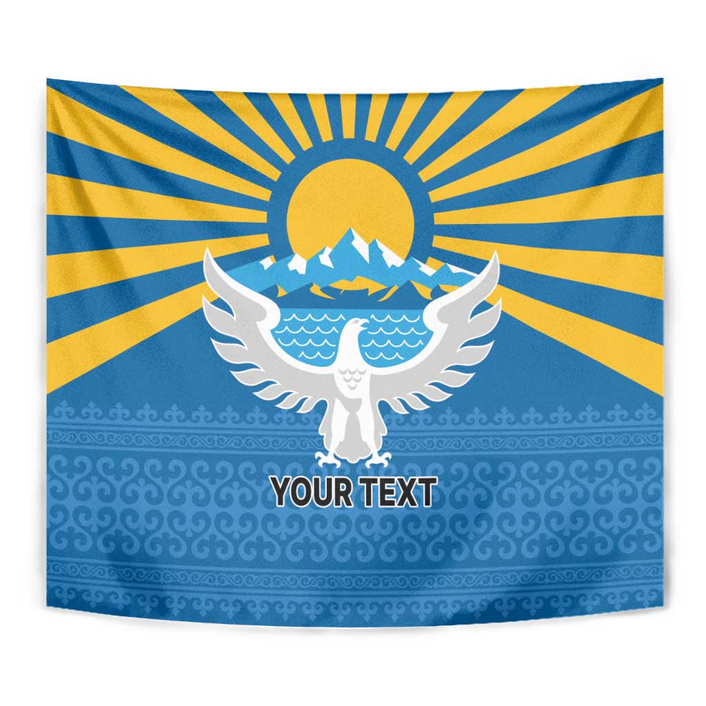 Kyrgyzstan Falcon Personalized Tapestry Tian Shan Mountains Rising Sun