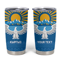 Kyrgyzstan Falcon Personalized Tumbler Cup Tian Shan Mountains Rising Sun