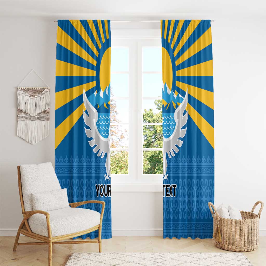Kyrgyzstan Falcon Personalized Window Curtain Tian Shan Mountains Rising Sun