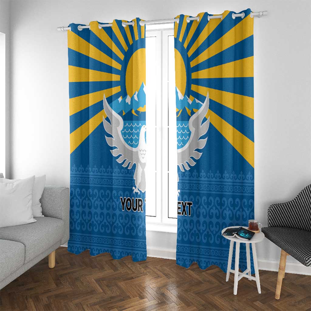 Kyrgyzstan Falcon Personalized Window Curtain Tian Shan Mountains Rising Sun