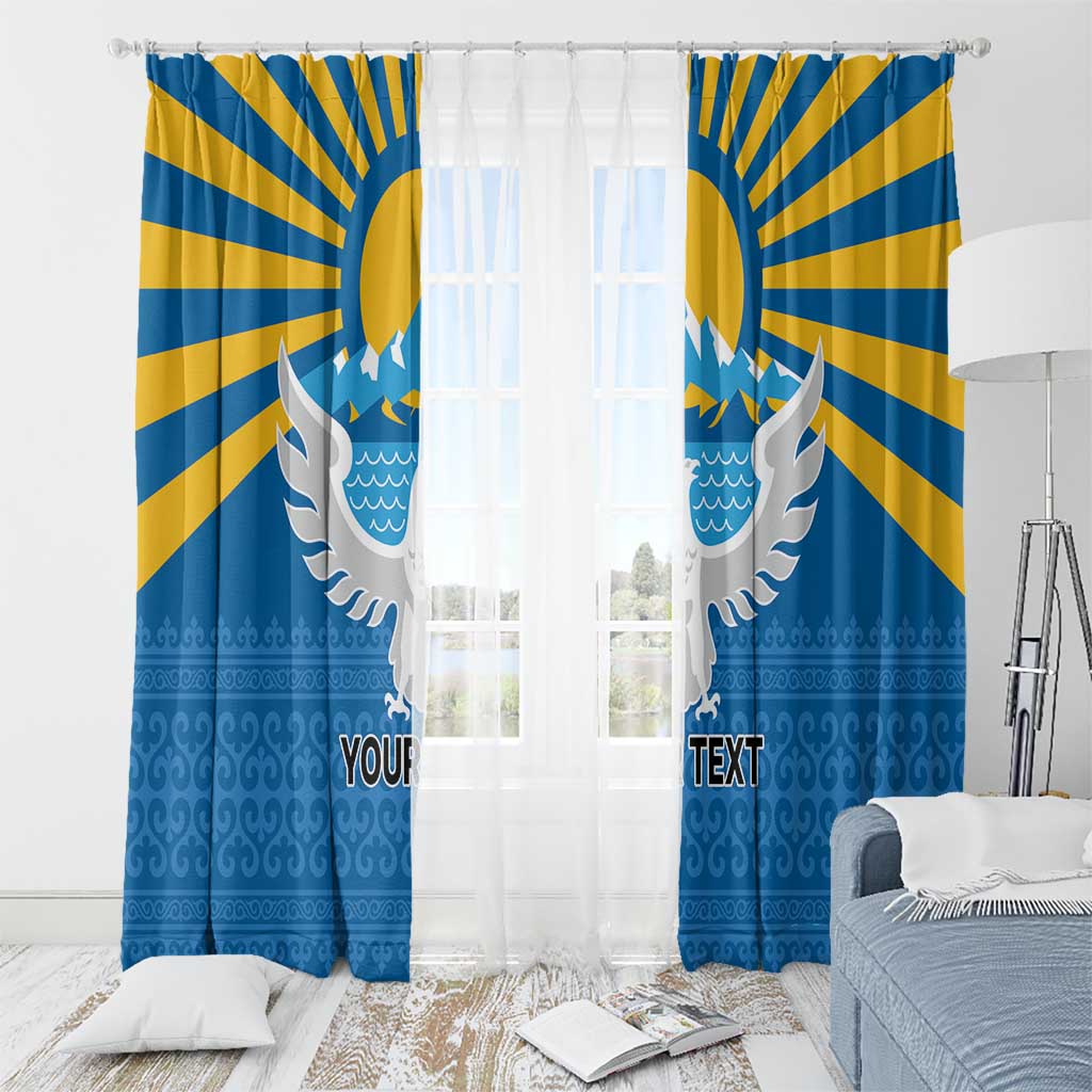 Kyrgyzstan Falcon Personalized Window Curtain Tian Shan Mountains Rising Sun