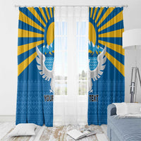 Kyrgyzstan Falcon Personalized Window Curtain Tian Shan Mountains Rising Sun