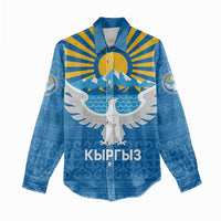 Kyrgyzstan Falcon Personalized Women Casual Shirt Tian Shan Mountains Rising Sun
