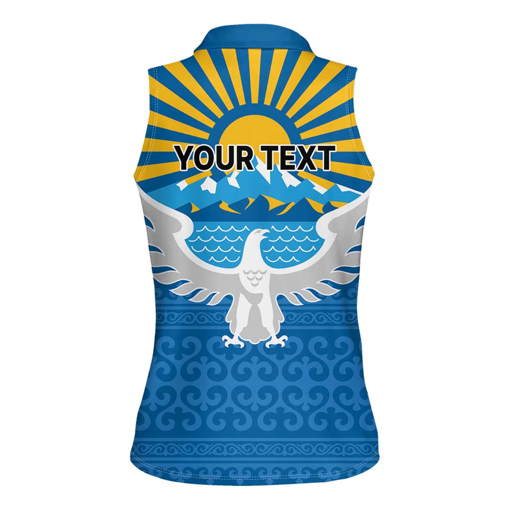 Kyrgyzstan Falcon Personalized Women Sleeveless Polo Shirt Tian Shan Mountains Rising Sun