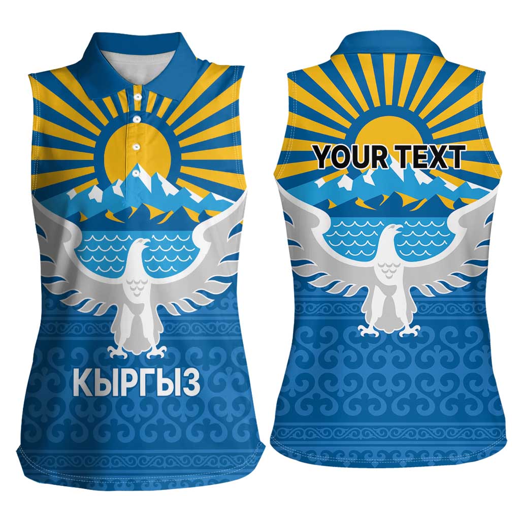 Kyrgyzstan Falcon Personalized Women Sleeveless Polo Shirt Tian Shan Mountains Rising Sun