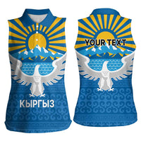 Kyrgyzstan Falcon Personalized Women Sleeveless Polo Shirt Tian Shan Mountains Rising Sun