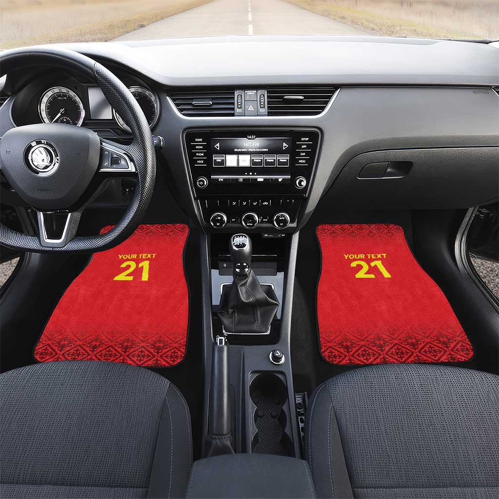 Kyrgyzstan Football Custom Car Mats Kazakh Pattern