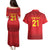 Kyrgyzstan Football Custom Couples Matching Puletasi and Hawaiian Shirt Kazakh Pattern