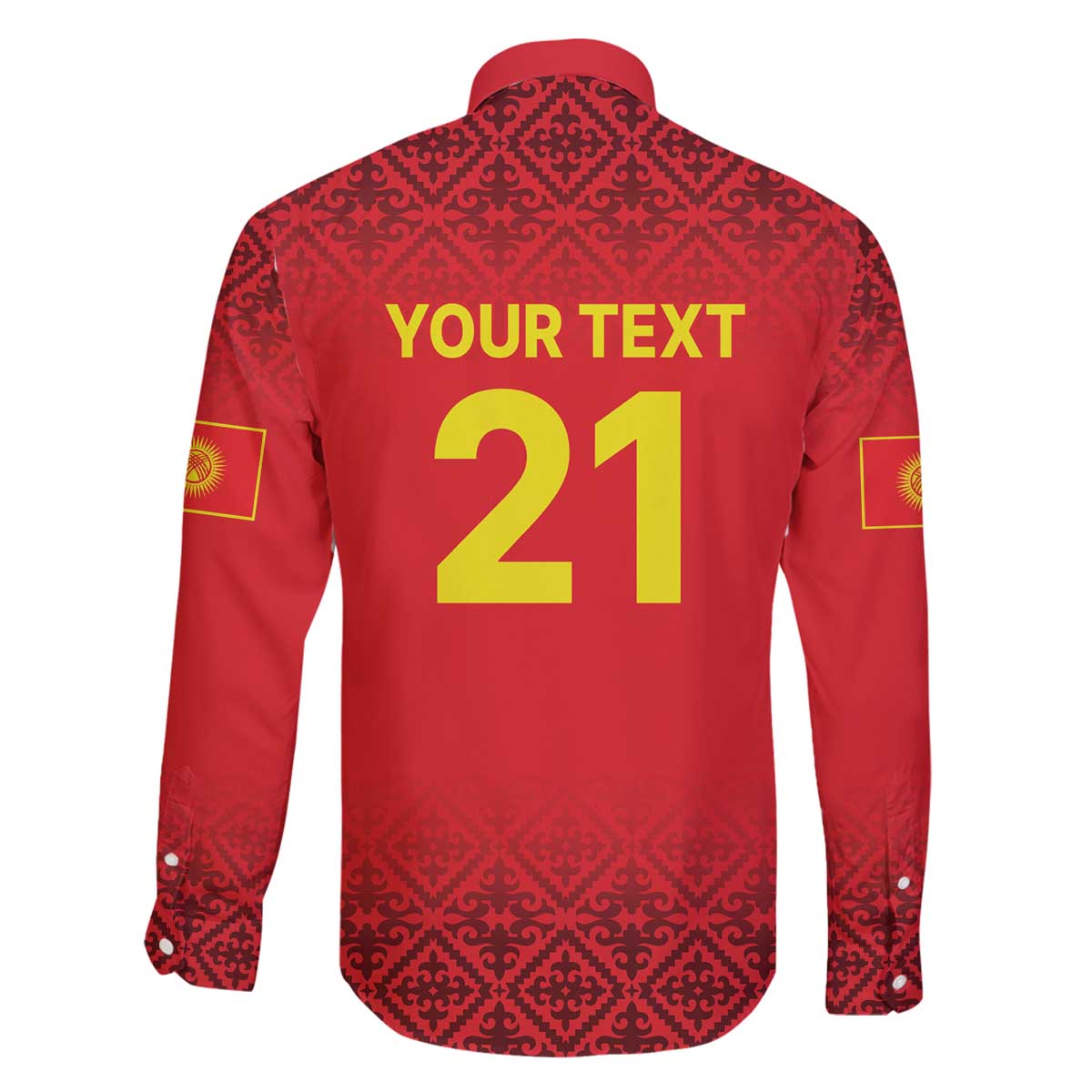 Kyrgyzstan Football Custom Family Matching Off The Shoulder Long Sleeve Dress and Hawaiian Shirt Kazakh Pattern